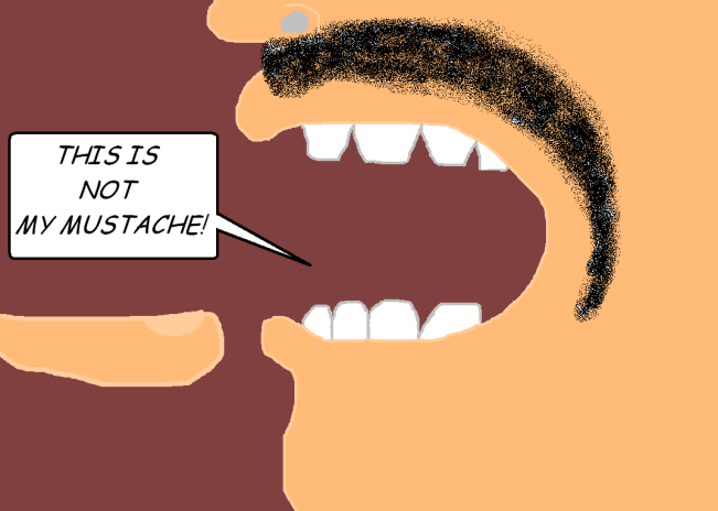 FIG B: NOT his mustache (see also: Parts of the face that are not mustaches)